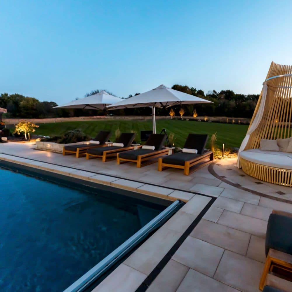 Elegant pool at dusk